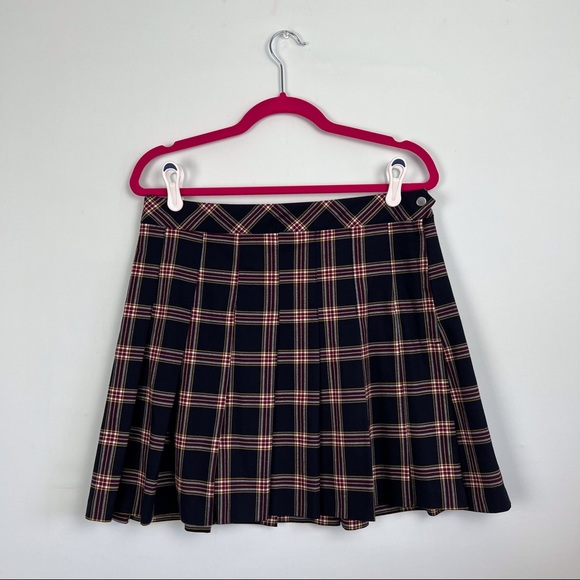 H&M Plaid Pleated Mini Skirt High Waist 10 - Picture 3 of 5